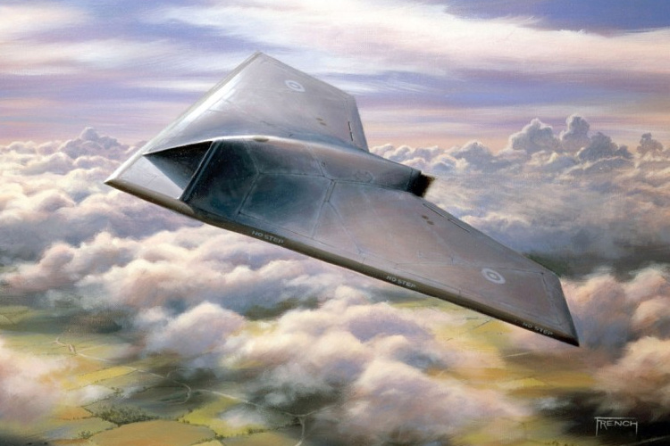 BAE Systems Taranis UCAV unmanned combat air vehicle prototype demonstrator attack UAV RPAS remotely piloted QuinetiQ Rolls Royce Smith Aerospace GE Aviation artists impression bezpilotn bojov lietadlo