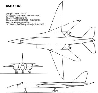 North American Rockwell AMSA B-1 study 1968 bomber USAF