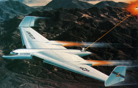 Rockwell bomber laser string in the tail flying wing study proposal