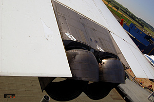 Concorde nozzles rear view  supersonic passanger aeroplane