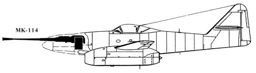 Messerschmitt Me-262 Schwable
gun MK-115 MK-114 55 mm
