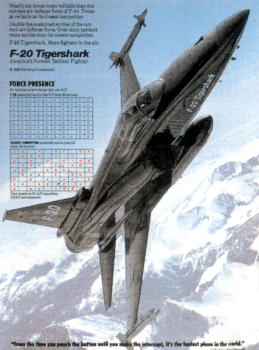 Northrop F-5G F-20 Tigershark fighter
