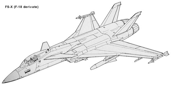 FS-X japan stealthy plane fighter aircraft F-18 derivate