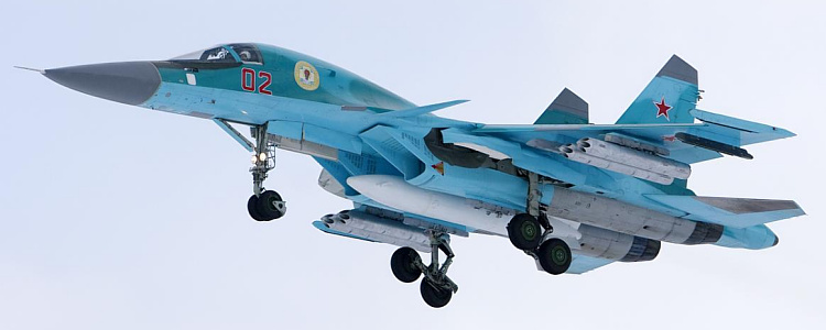 Suchoj Sukhoi Su-34 Su-32MF tactical bomber attack aircraft fighter ruský taktický bombardér