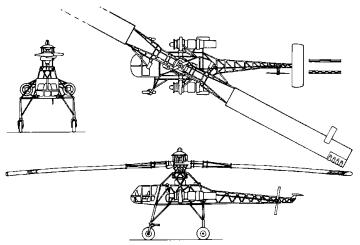 Kellet Hughes XH-17 3 view