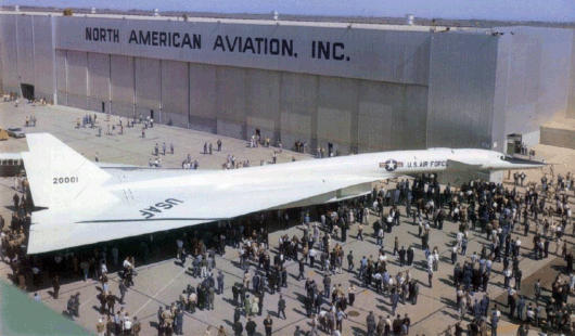 NA North American XB-70 prototype roll-out high speed research