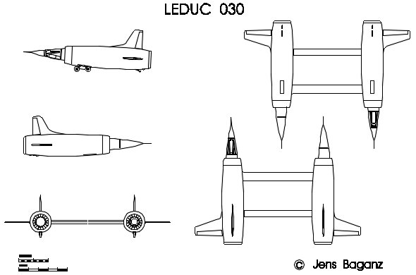 René Leduc 030 ramjet powered twin fuselage fighter