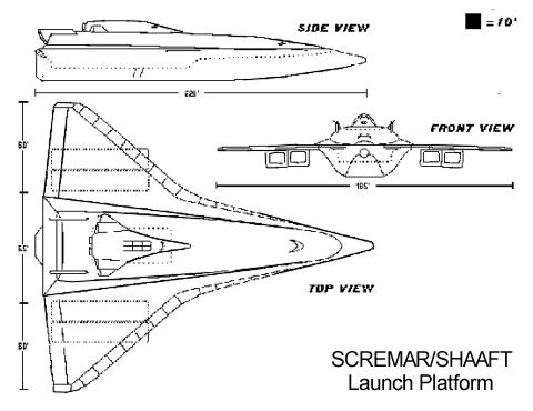 SHAAFT space plane zero stage launch platform USAF study proposal weapon