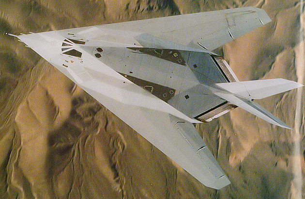 Lockheed F-117 Nighthawk stealth USAF aircraft first prototype in flight