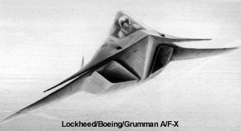 Lockheed Boeing Grumman A/F-X U. S. Navy stealthy proposal fighter
