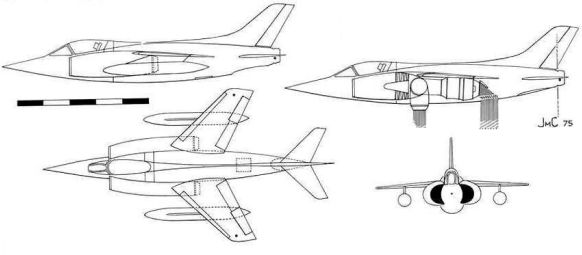 Breguet Br 1010 VTOL attack strike aircraft plane project