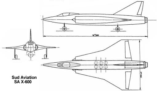 Sud Aviation X-600 VTOL project fighter plane experimental STOL V/STOL