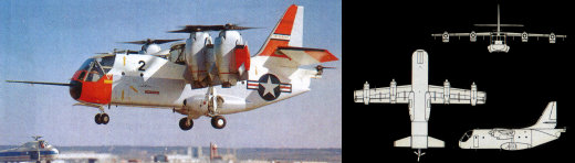 Vought-Hiller-Ryan XC-142A VTOL experimental transport plane aircraft