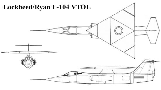 Lockheed Ryan F-104 VTOL Starfighter Peter Girard triangular rotor wing