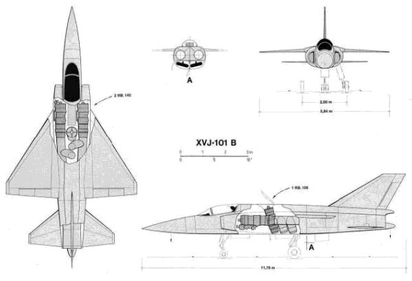 Messerschmitt XVJ-101B VTOL V/STOL attack plane aircraft fighter german