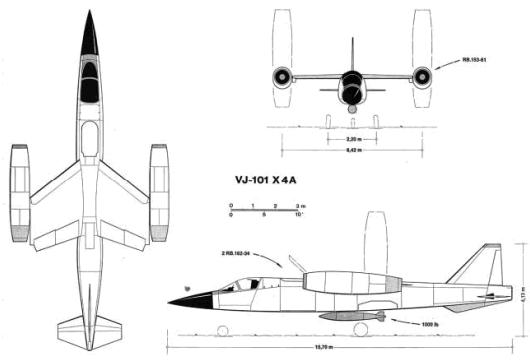 EWR VJ-101 X4A VTOL plane aircraft fighter german prototype