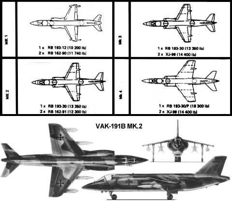 VFW Fokker VAK-191B Mk.2 VTOL nuclear strike fighter aircraft proposal