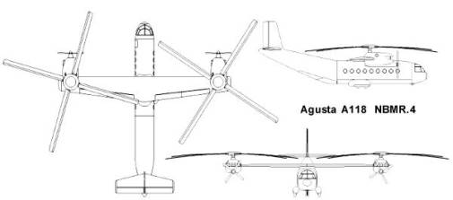 Agusta A118 NBMR.4 VTOL V/STOL transport plane aircraft italian