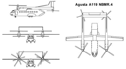 Agusta A119 VTOL V/STOL transport NBMR.4 NATO plane aircraft