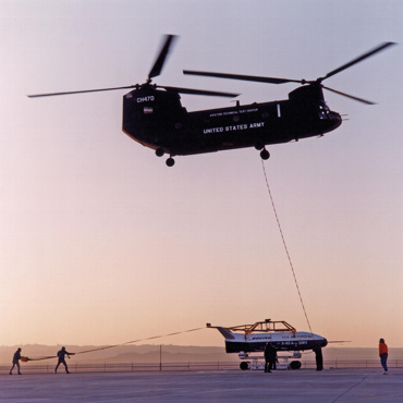 Boeing NASA X-40A CH-47 Chinook carried air launch tests