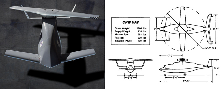 Boeing CRW Canard Rotor Wing McDonnell Douglas MDD UAV unmanned aerial vehicle rotorcraft