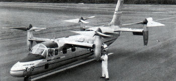 Curtiss Wright model X-200 X-19A dual tandem tilt propeller VTOL STOL experimental transport aircraft plane